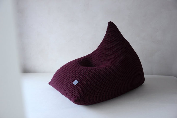 Knitted bean bag | AUBERGINE - Zuri House