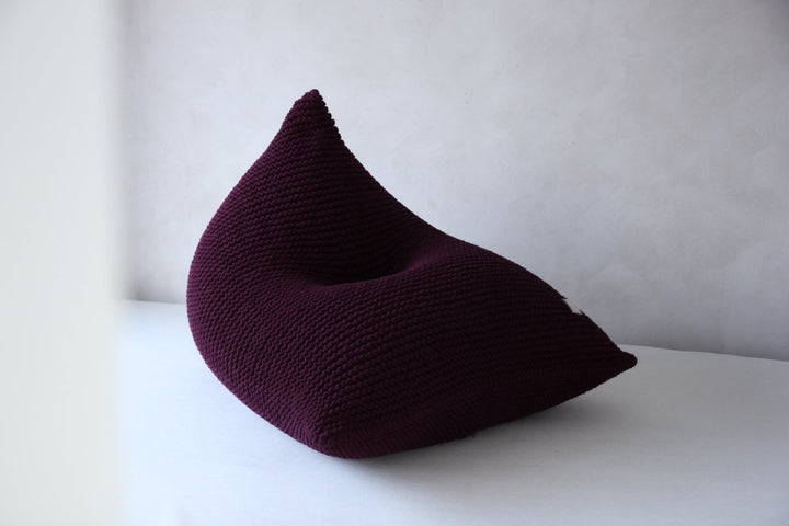 Knitted bean bag | AUBERGINE - Zuri House