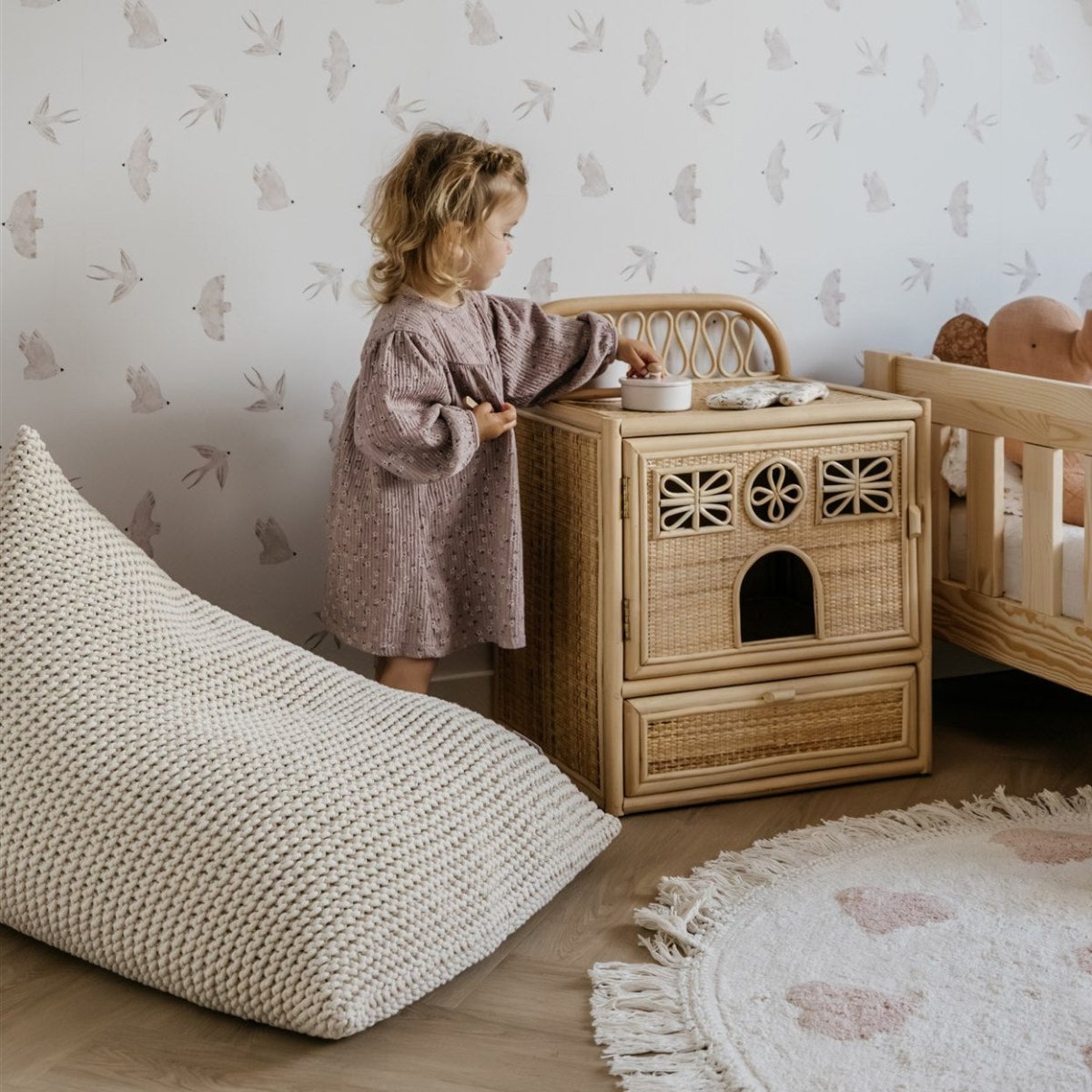 Knitted bean bag | BEIGE - Zuri House