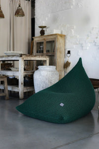 Knitted bean bag | BOTTLE GREEN - Zuri House