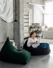 Knitted bean bag | BOTTLE GREEN - Zuri House