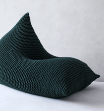 Knitted bean bag | BOTTLE GREEN - Zuri House