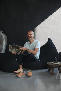 Knitted bean bag | CHARCOAL - Zuri House