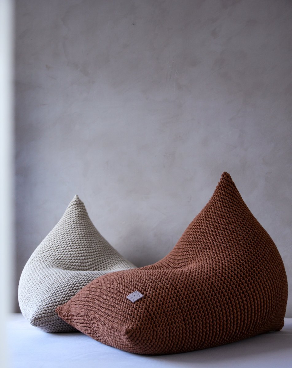 Knitted bean bag | CINNAMON - Zuri House