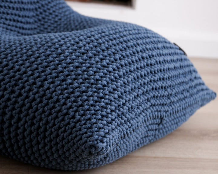 Knitted bean bag | DENIM BLUE - Zuri House