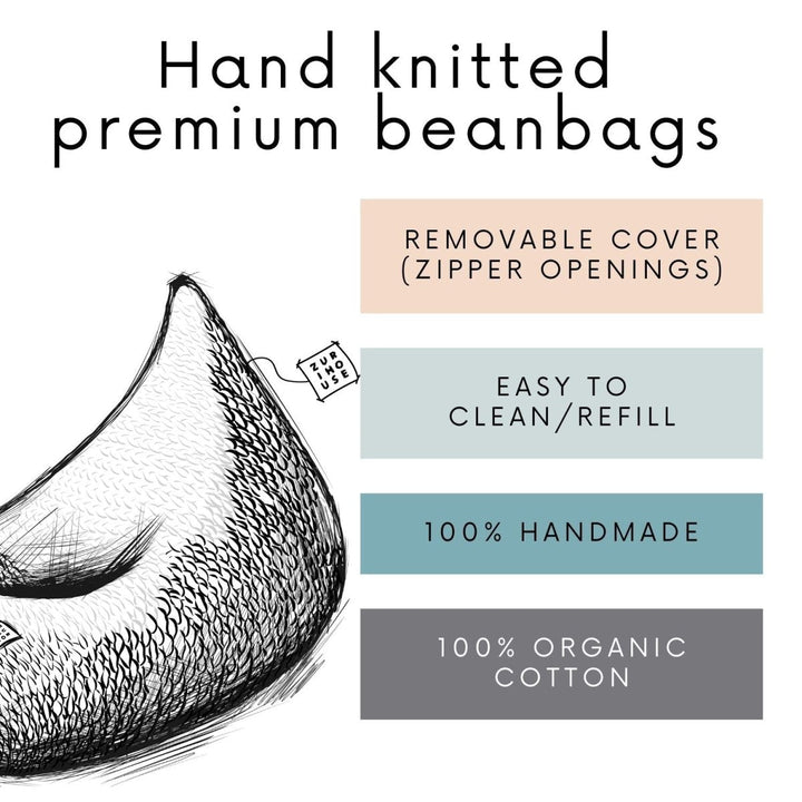 Knitted bean bag | IVORY - Zuri House