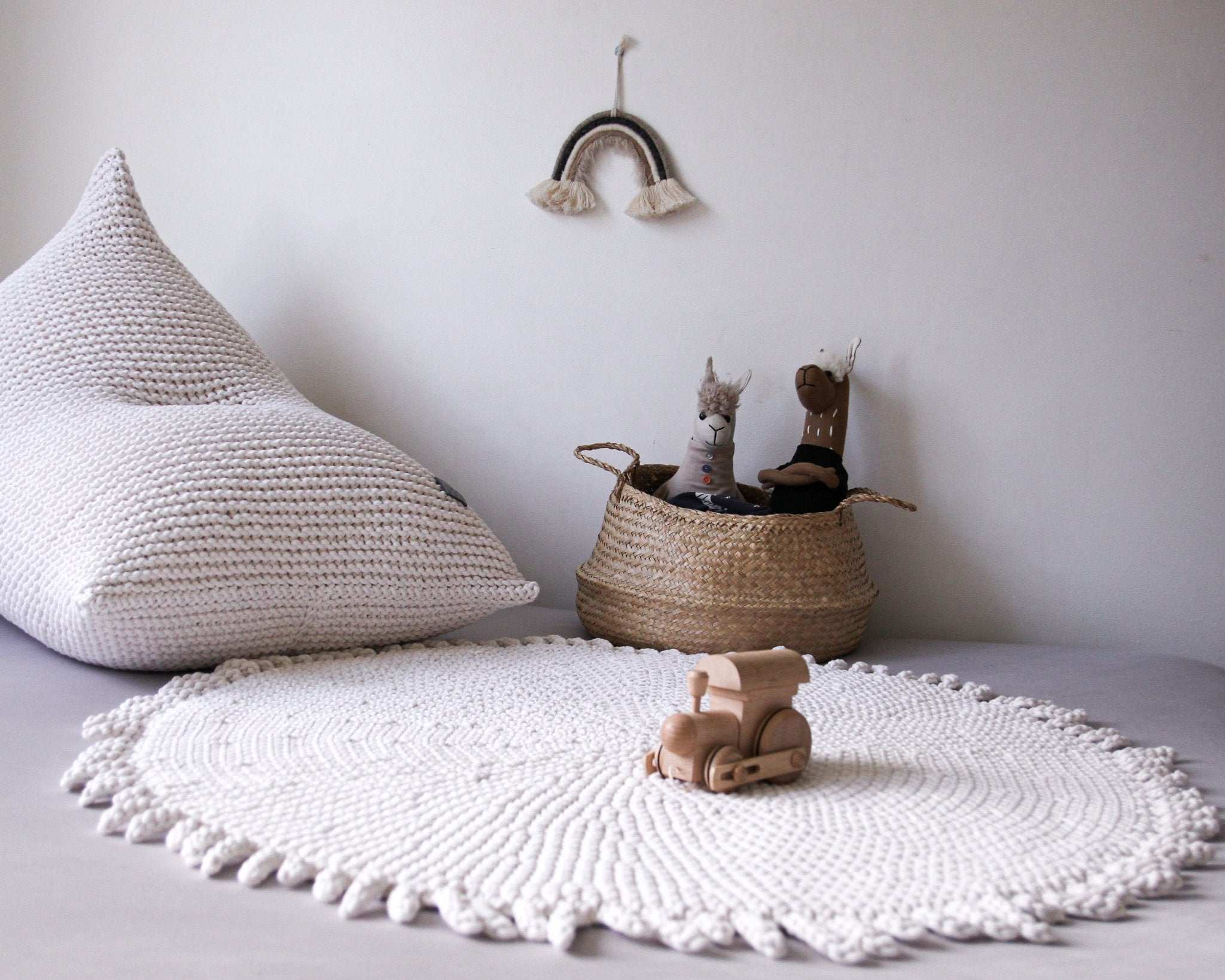 Knitted bean bag IVORY - Zuri House