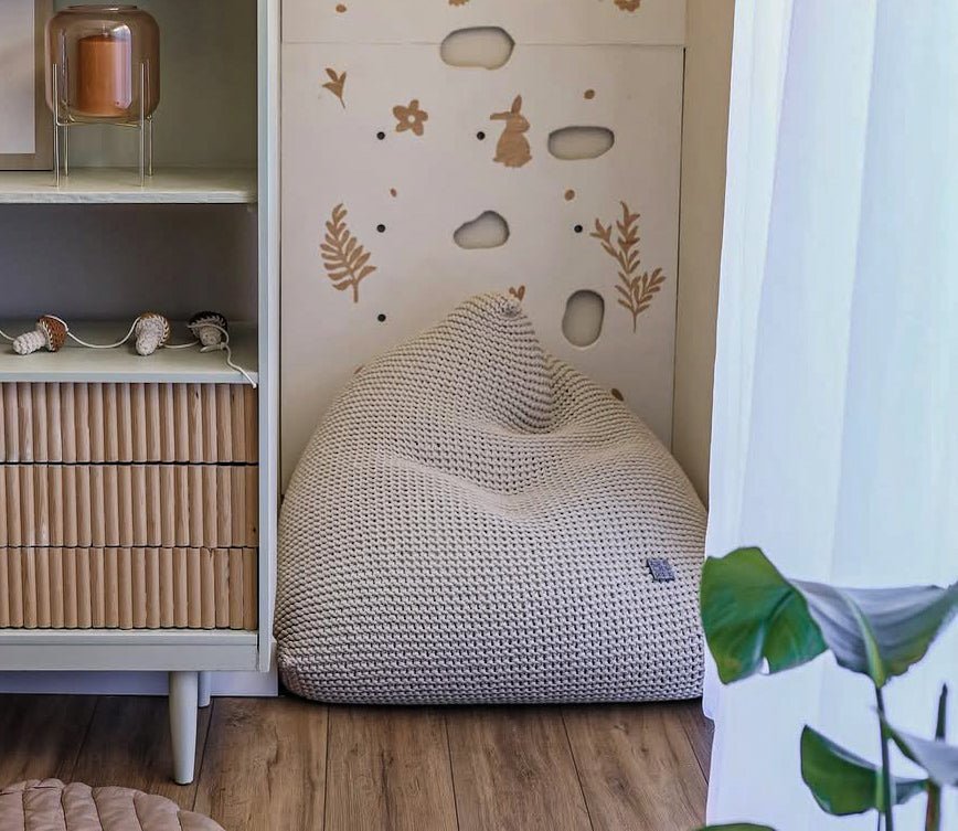 Knitted bean bag KIDS | BEIGE - Zuri House