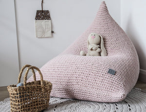 Knitted bean bag KIDS | PALE PINK - Zuri House