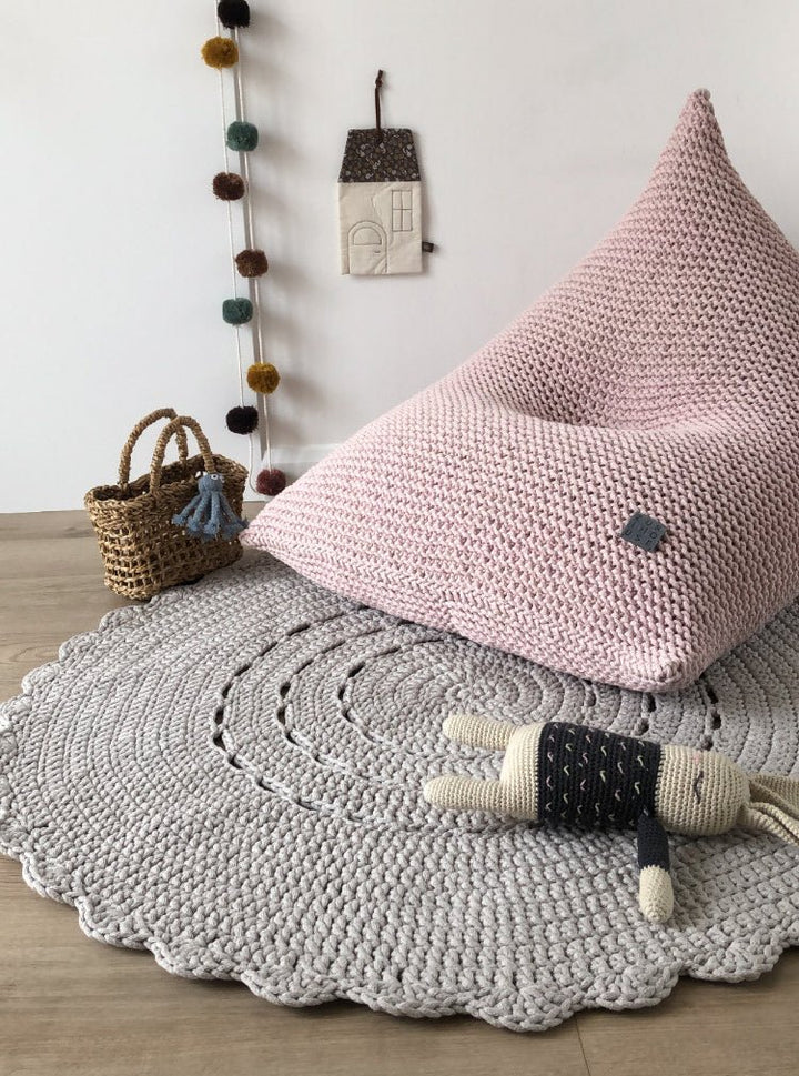 Knitted bean bag KIDS | PALE PINK | R2G - Zuri House