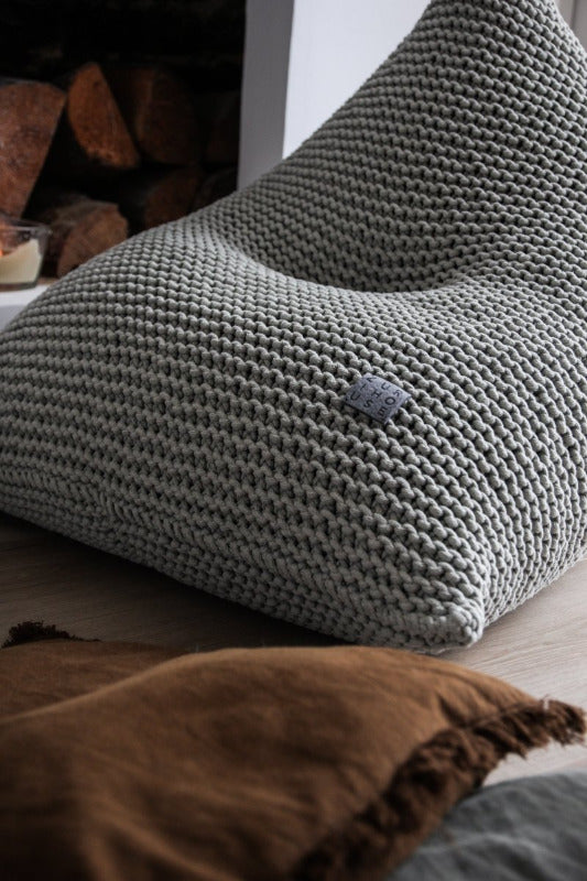 Knitted bean bag | LIGHT OLIVE - Zuri House