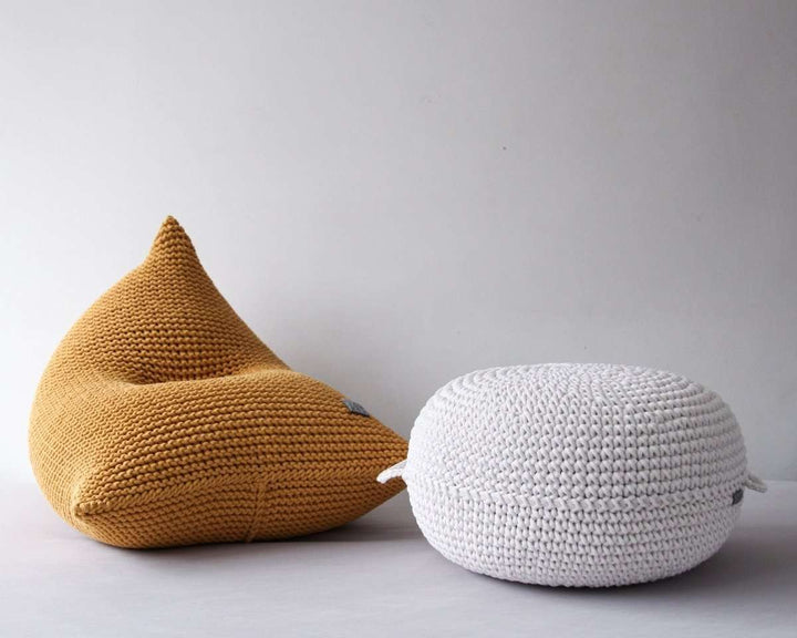 Knitted bean bag | MUSTARD | R2G - Zuri House