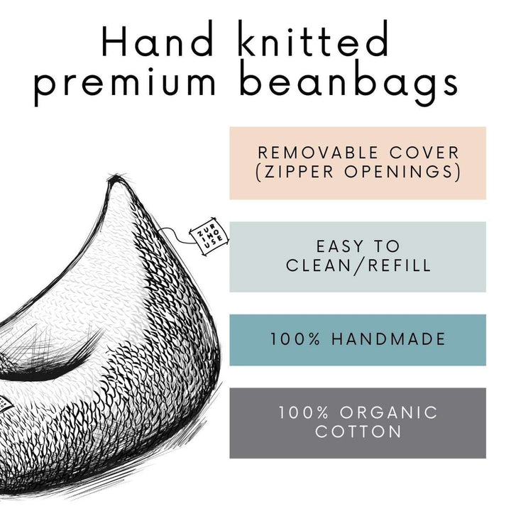 Knitted bean bag | MUSTARD | R2G - Zuri House