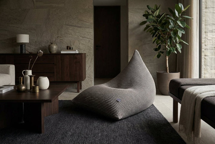 Knitted bean bag | OATMEAL - Zuri House