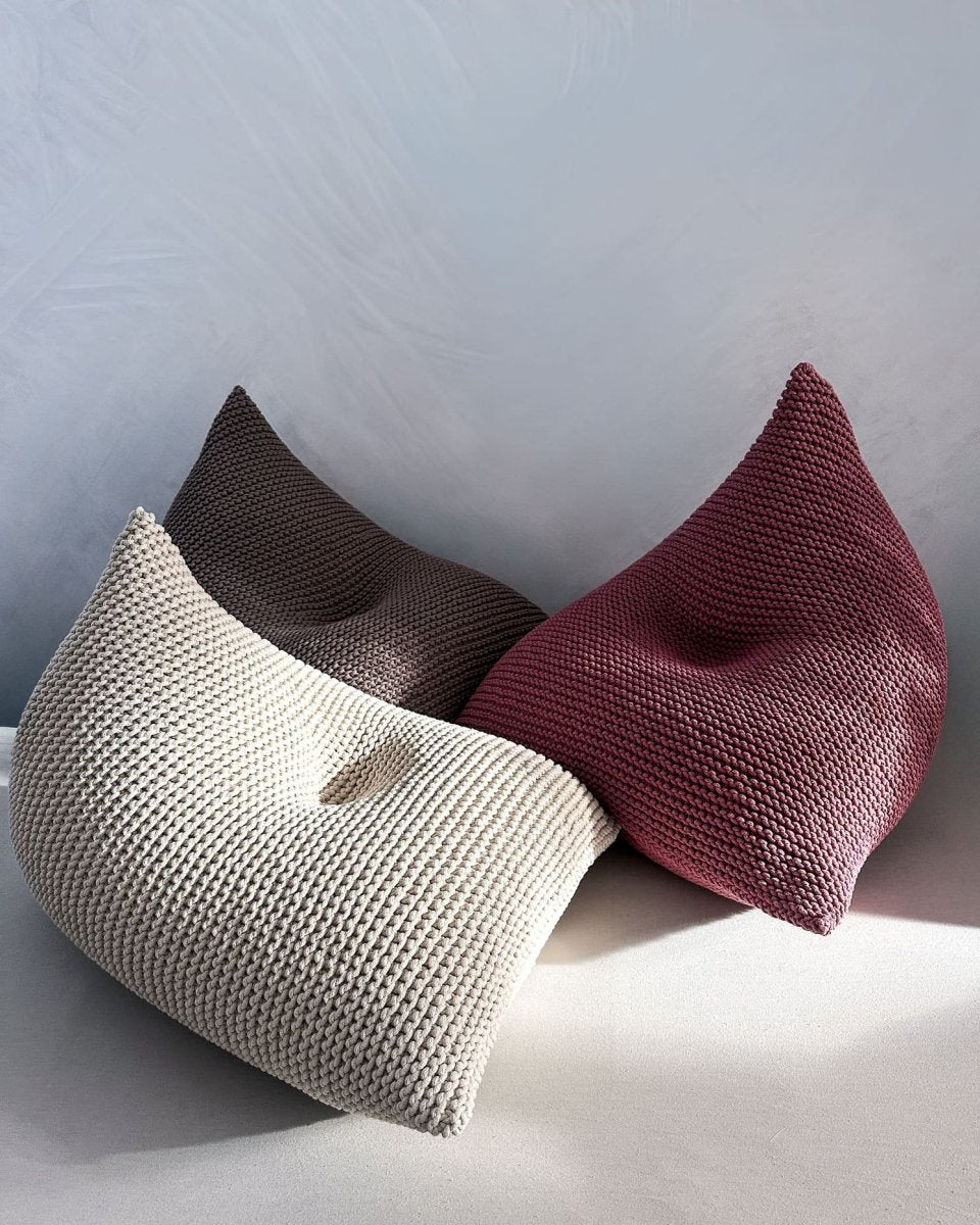 Knitted bean bag | OLD ROSE - Zuri House