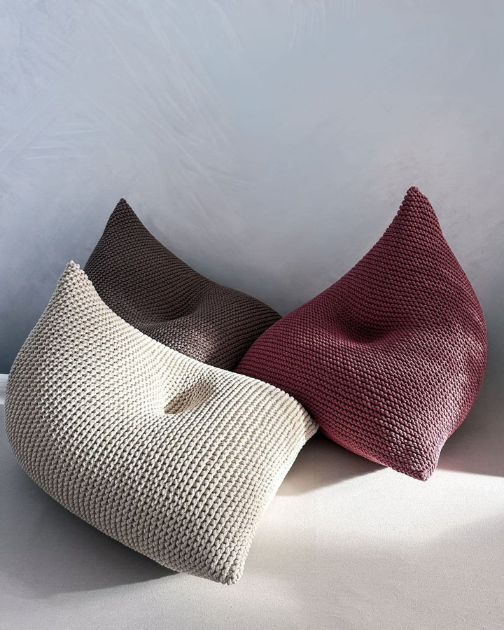 Knitted bean bag | OLD ROSE - Zuri House