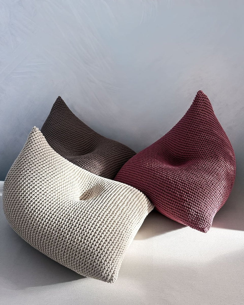 Knitted bean bag | OLD ROSE - Zuri House