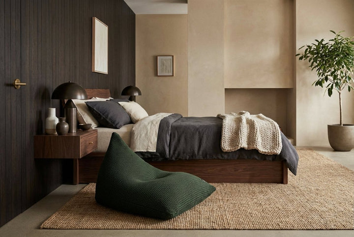 Knitted bean bag | OLIVE GREEN - Zuri House