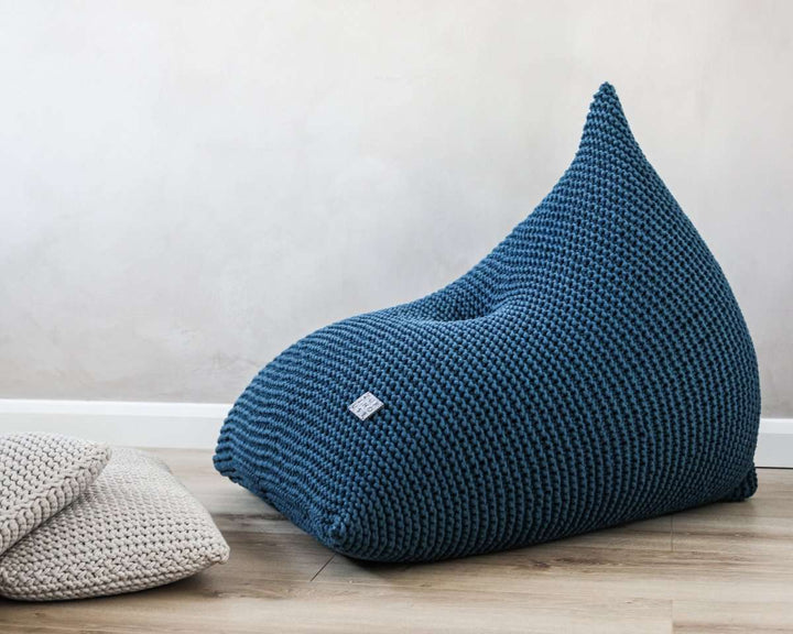 Knitted bean bag | PETROL - Zuri House