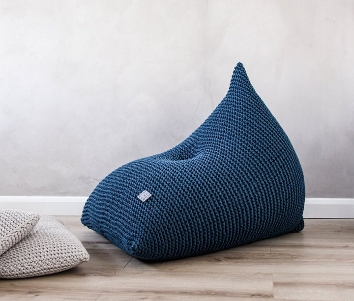 Knitted bean bag | PETROL - Zuri House