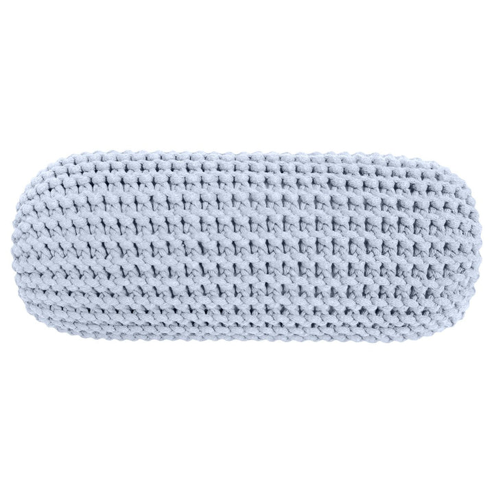 Knitted bolster cushion | BABY BLUE - Zuri House