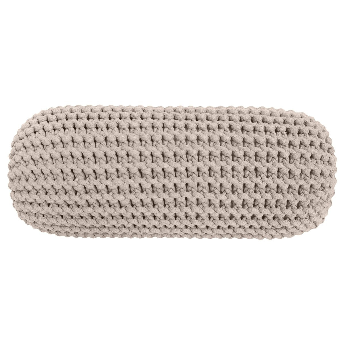Knitted bolster cushion | BEIGE - Zuri House