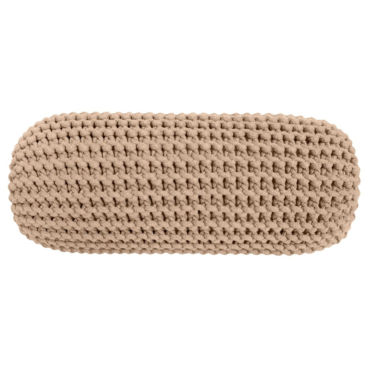Knitted bolster cushion | CARAMEL - Zuri House