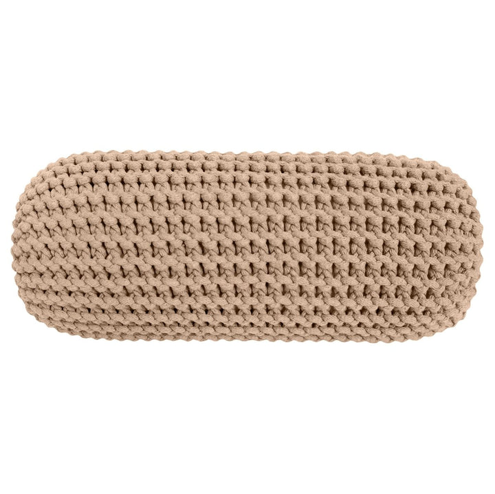 Knitted bolster cushion | CARAMEL - Zuri House