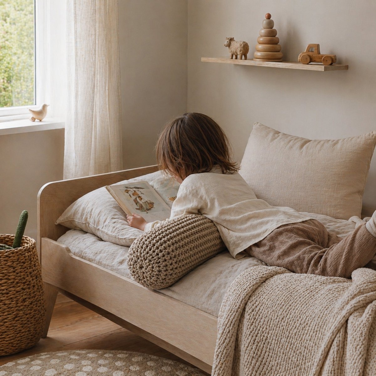 Knitted bolster cushion | CARAMEL - Zuri House