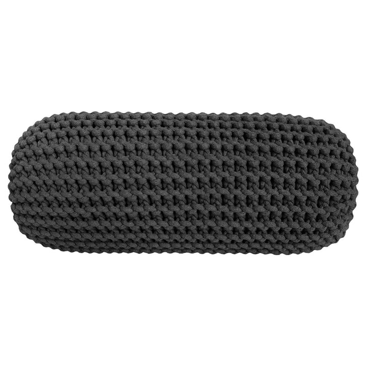 Knitted bolster cushion | CHARCOAL - Zuri House