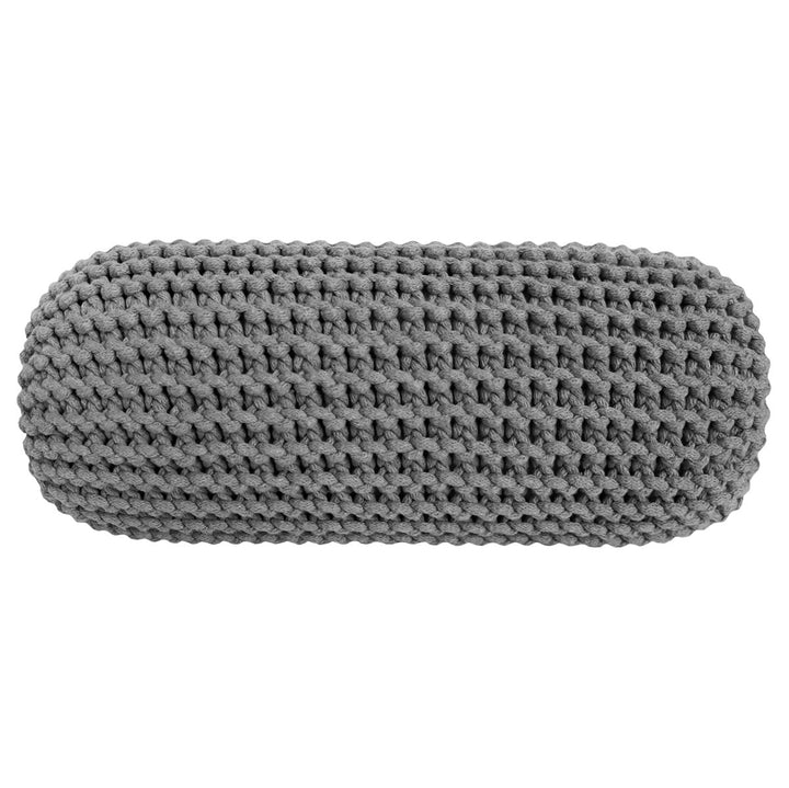 Knitted bolster cushion | DARK GREY - Zuri House