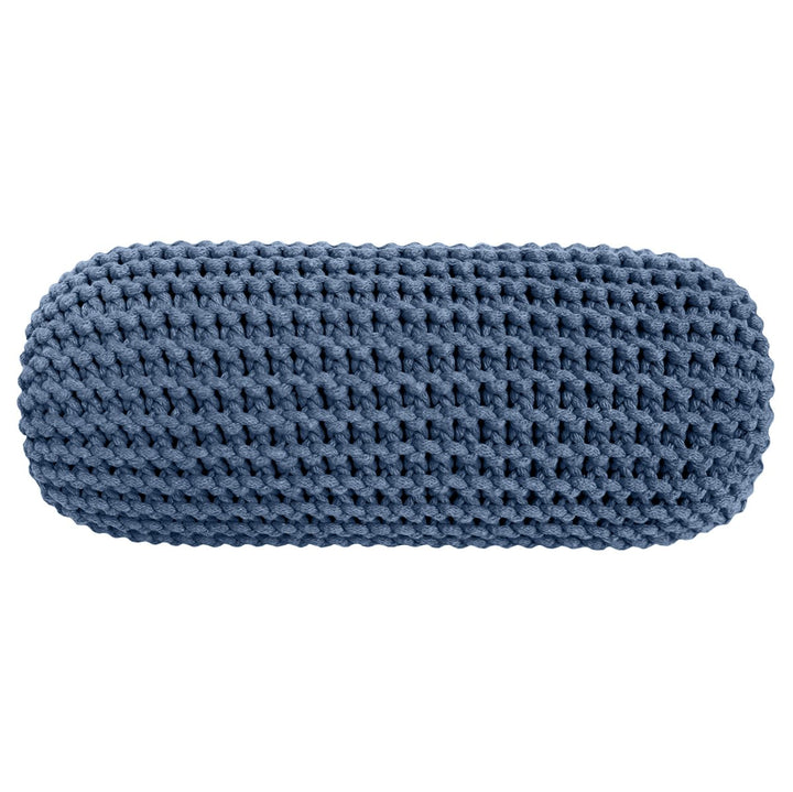 Knitted bolster cushion | DENIM BLUE - Zuri House