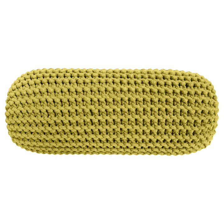 Knitted bolster cushion | GOLDEN KIWI - Zuri House
