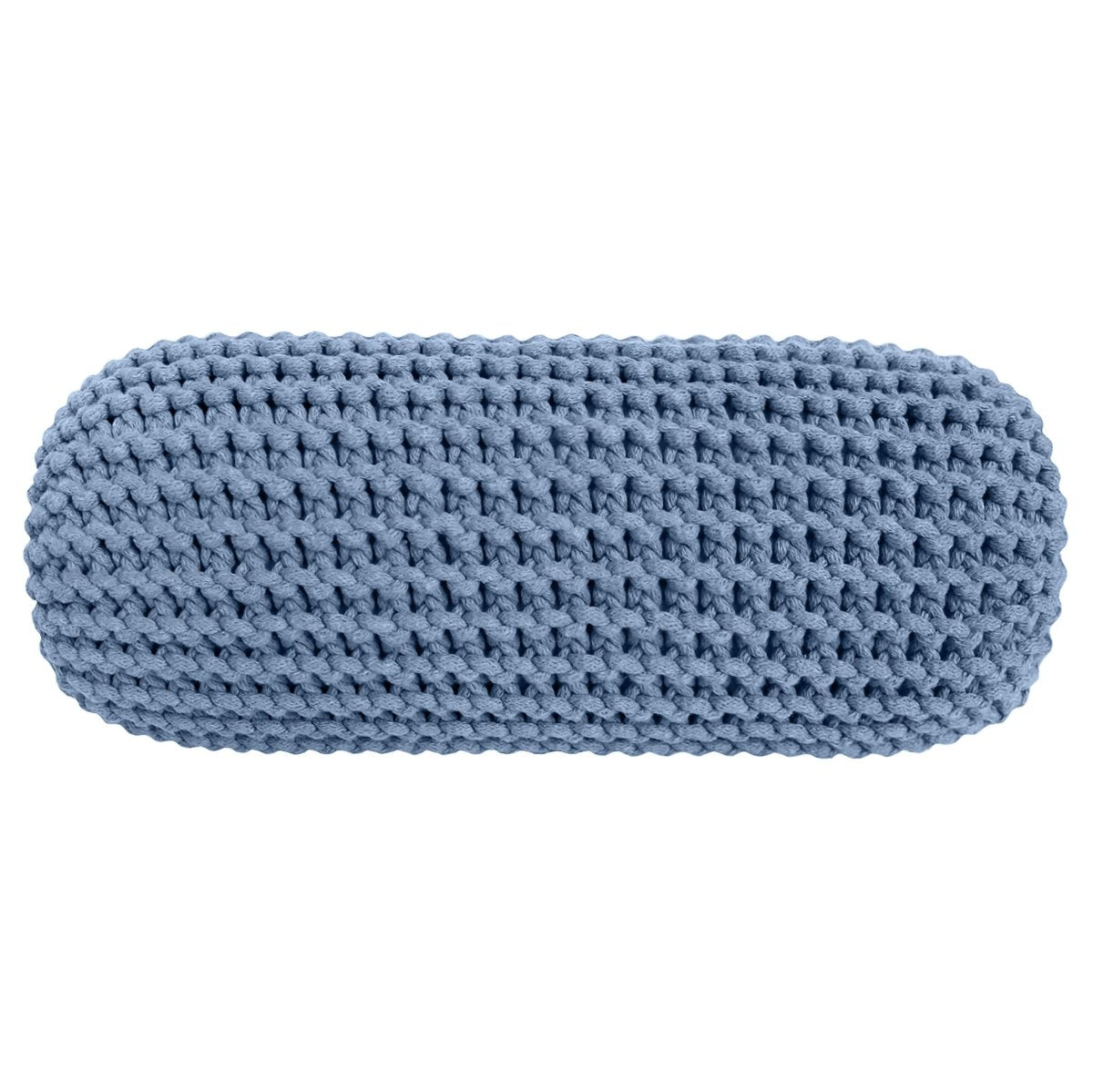 Knitted bolster cushion | LIGHT DENIM - Zuri House