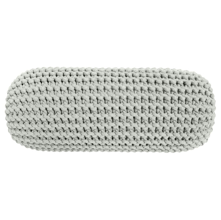 Knitted bolster cushion | LIGHT OLIVE - Zuri House