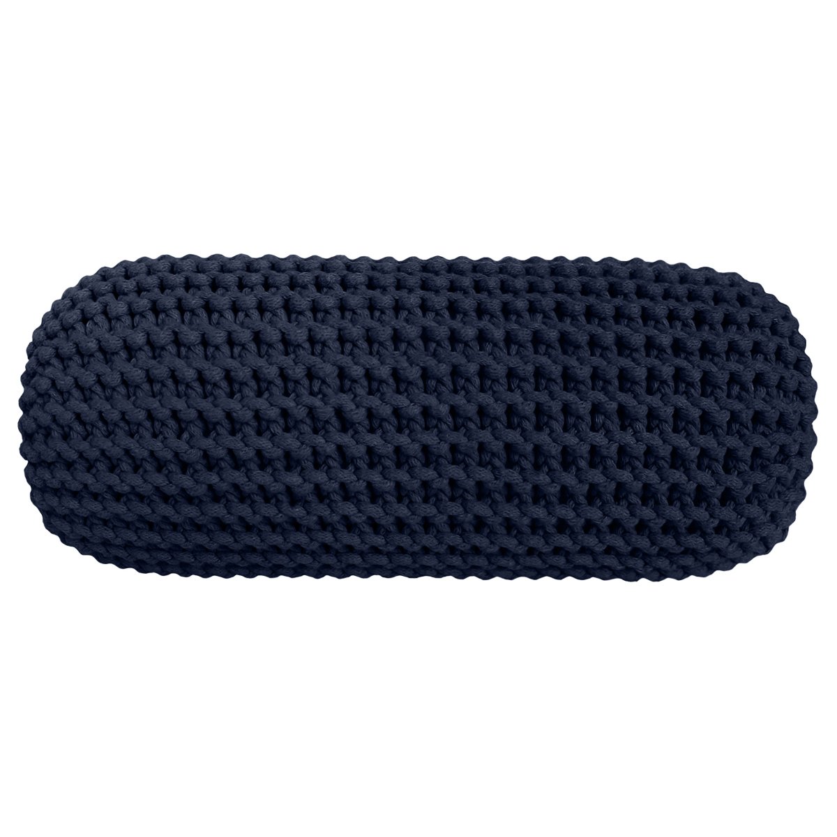 Knitted bolster cushion | NAVY BLUE - Zuri House