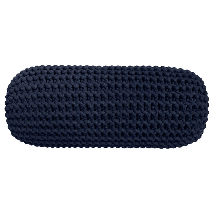 Knitted bolster cushion | NAVY BLUE - Zuri House
