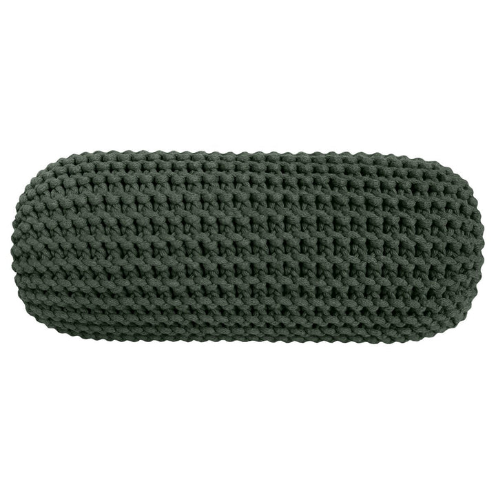 Knitted bolster cushion | OLIVE GREEN - Zuri House