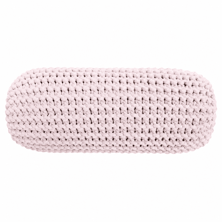 Knitted bolster cushion | PALE PINK - Zuri House