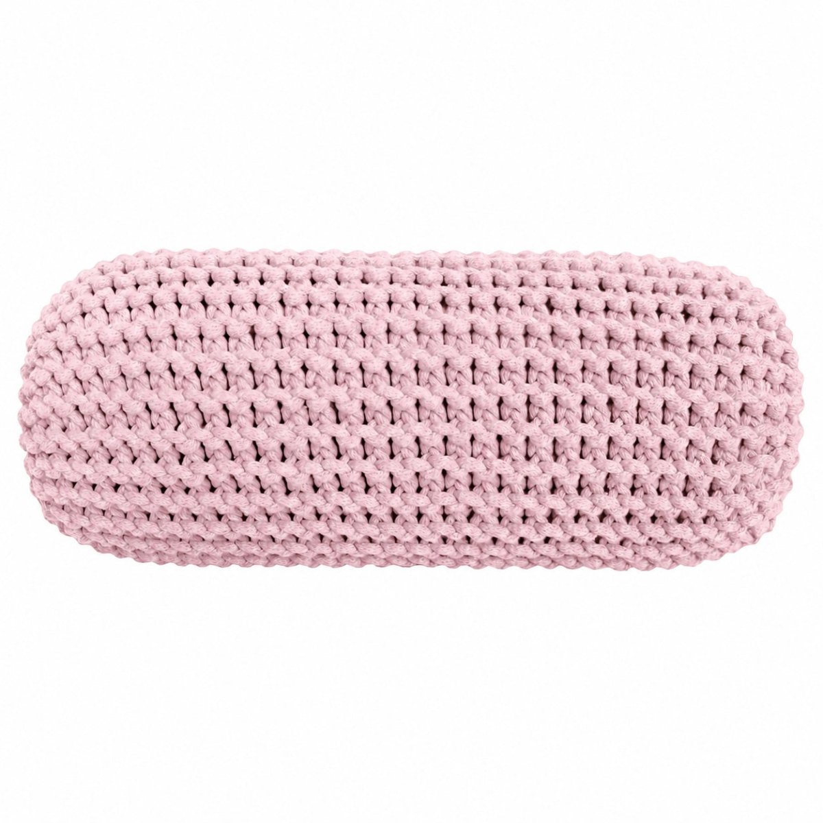 Knitted bolster cushion | POWDER PINK - Zuri House