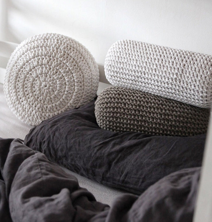Knitted neck cushion | MOCHA | 40x15cm - Zuri House