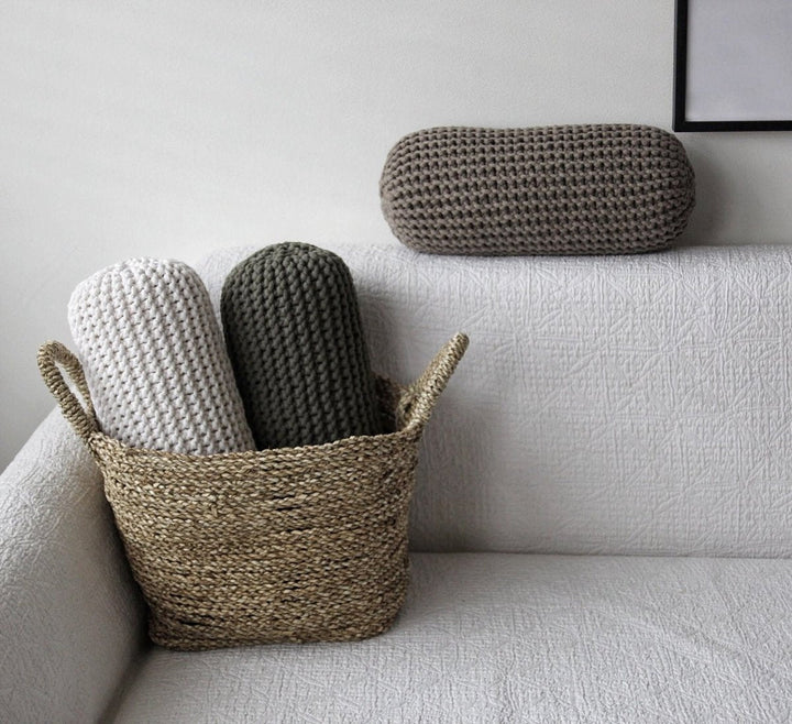 Knitted neck cushion | MOCHA | 40x15cm - Zuri House