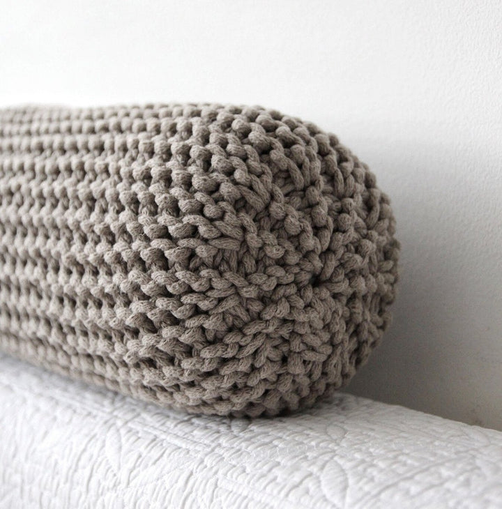 Knitted neck cushion | MOCHA | 40x15cm - Zuri House