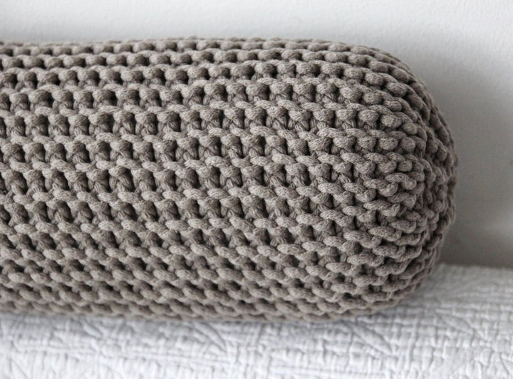 Knitted neck cushion | MOCHA | 40x15cm - Zuri House