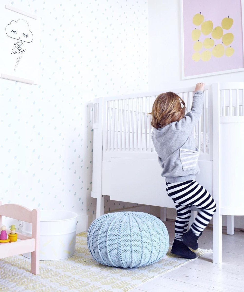 Knitted pouffe | BABY BLUE - Zuri House