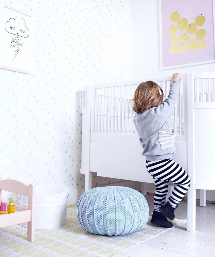 Knitted pouffe | BABY BLUE - Zuri House