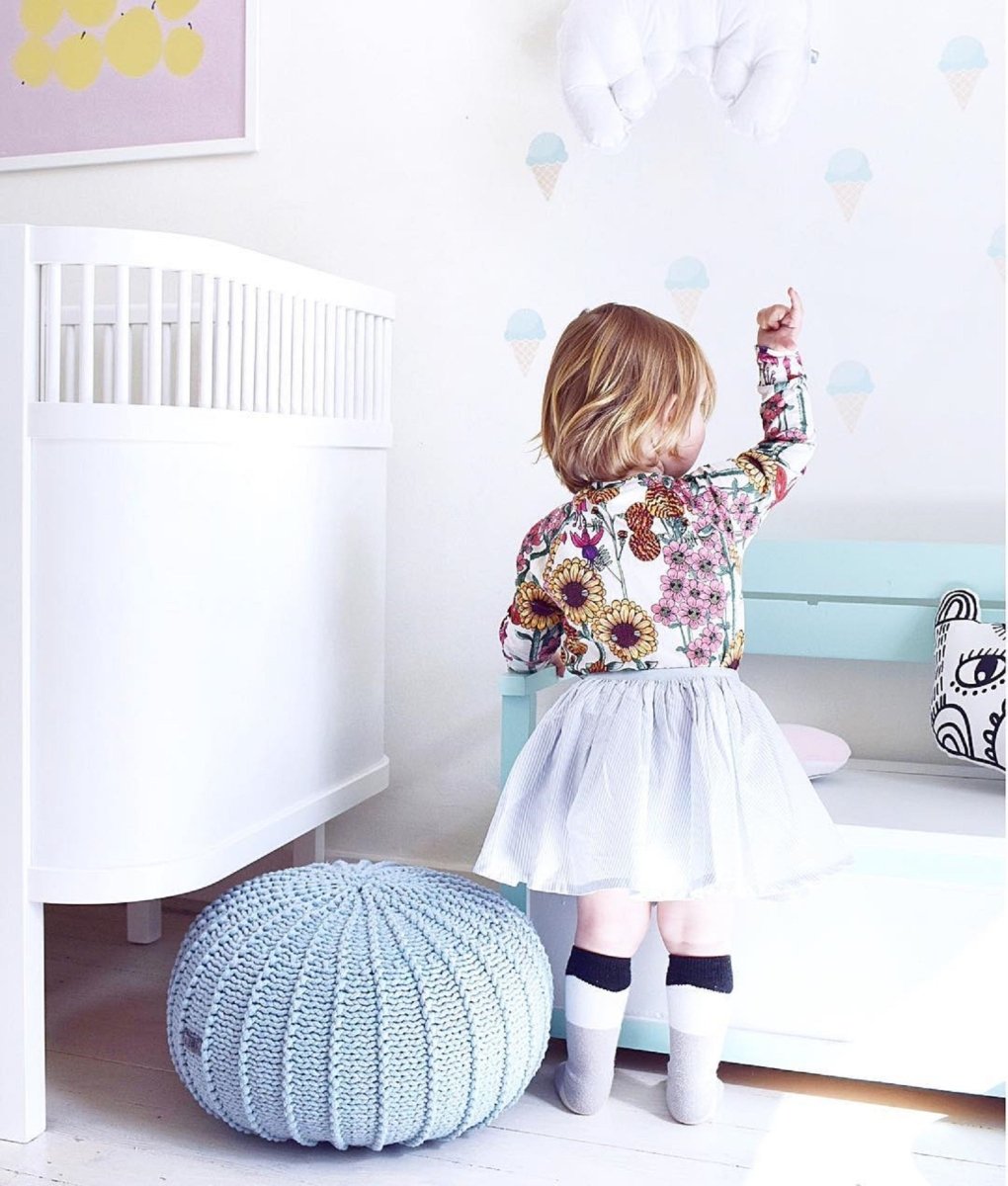 Knitted pouffe | BABY BLUE - Zuri House