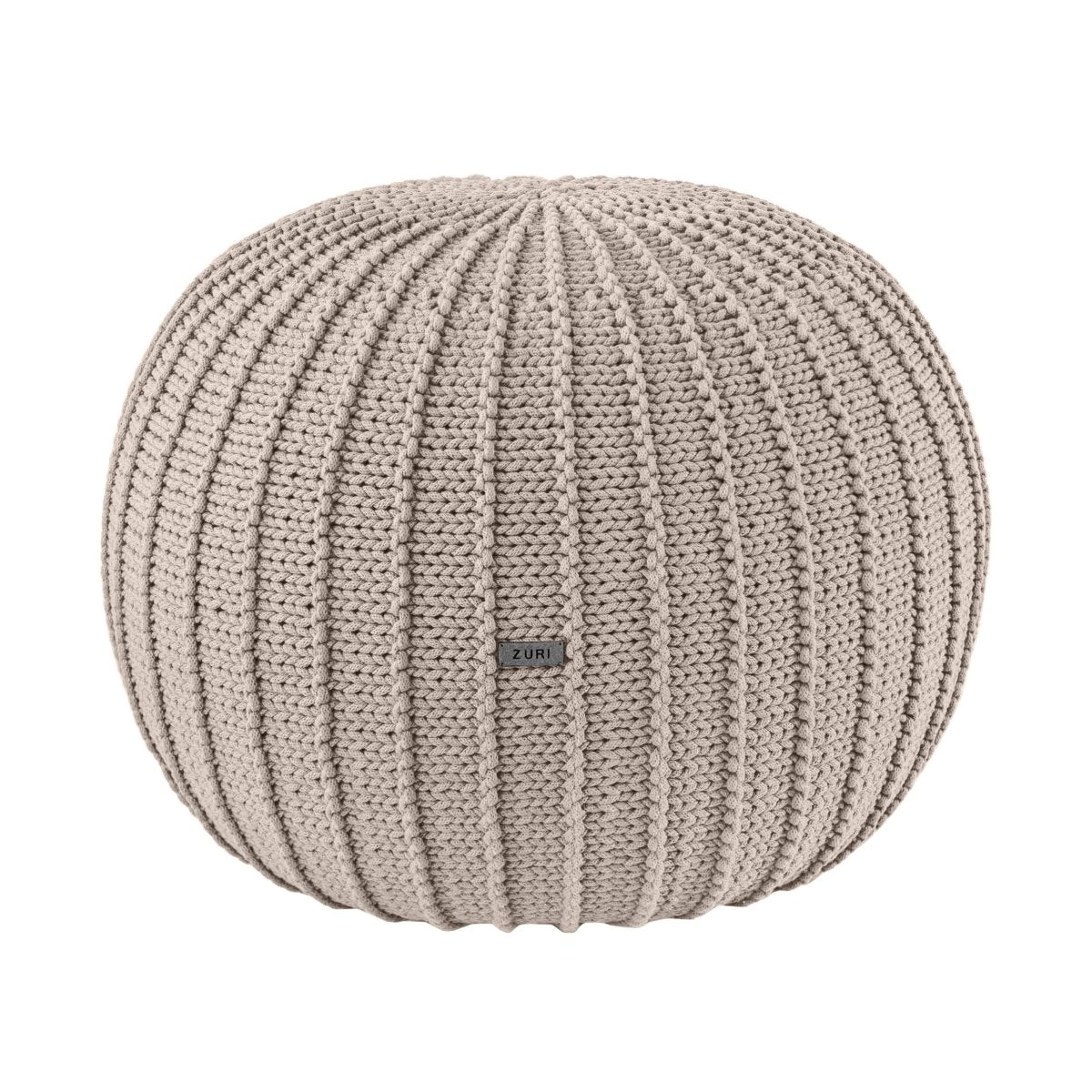 Knitted pouffe | BEIGE - Zuri House