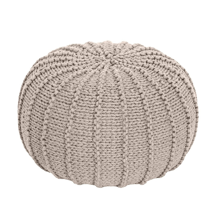 Knitted pouffe | BEIGE - Zuri House