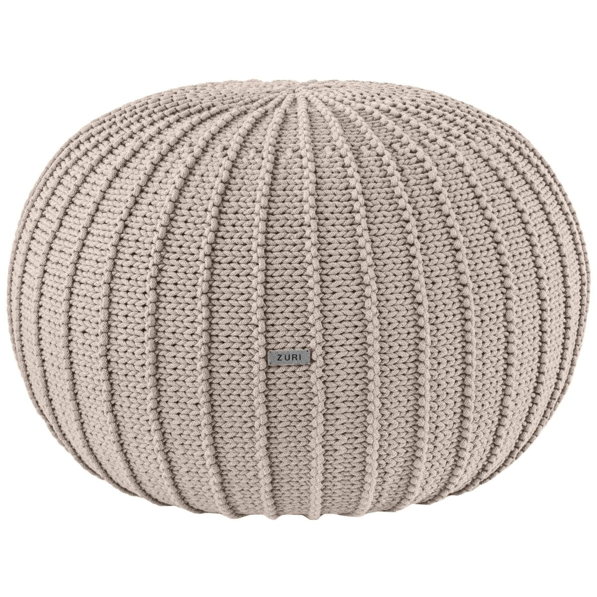 Knitted pouffe | BEIGE - Zuri House